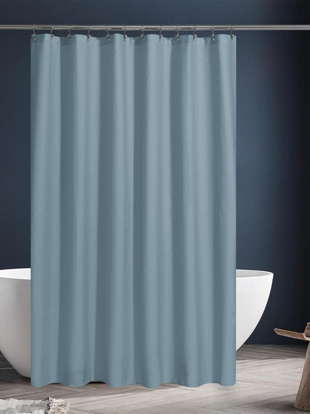 N&Y HOME Fabric Shower Curtain or Liner - Light Blue Shower Curtain for Bathroom